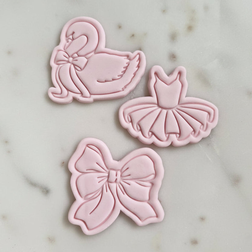 Ballerina Set Cookie Cutter and Stamp SET OF 3