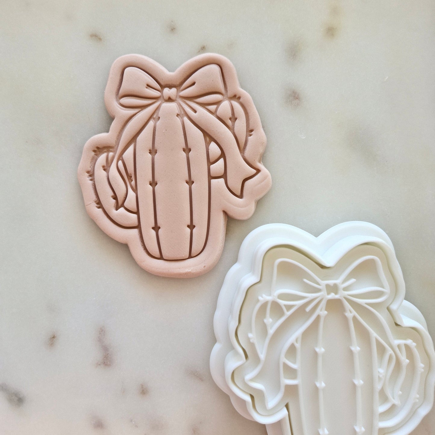 Coquette Cactus Cookie Cutter and Stamp zoomed out