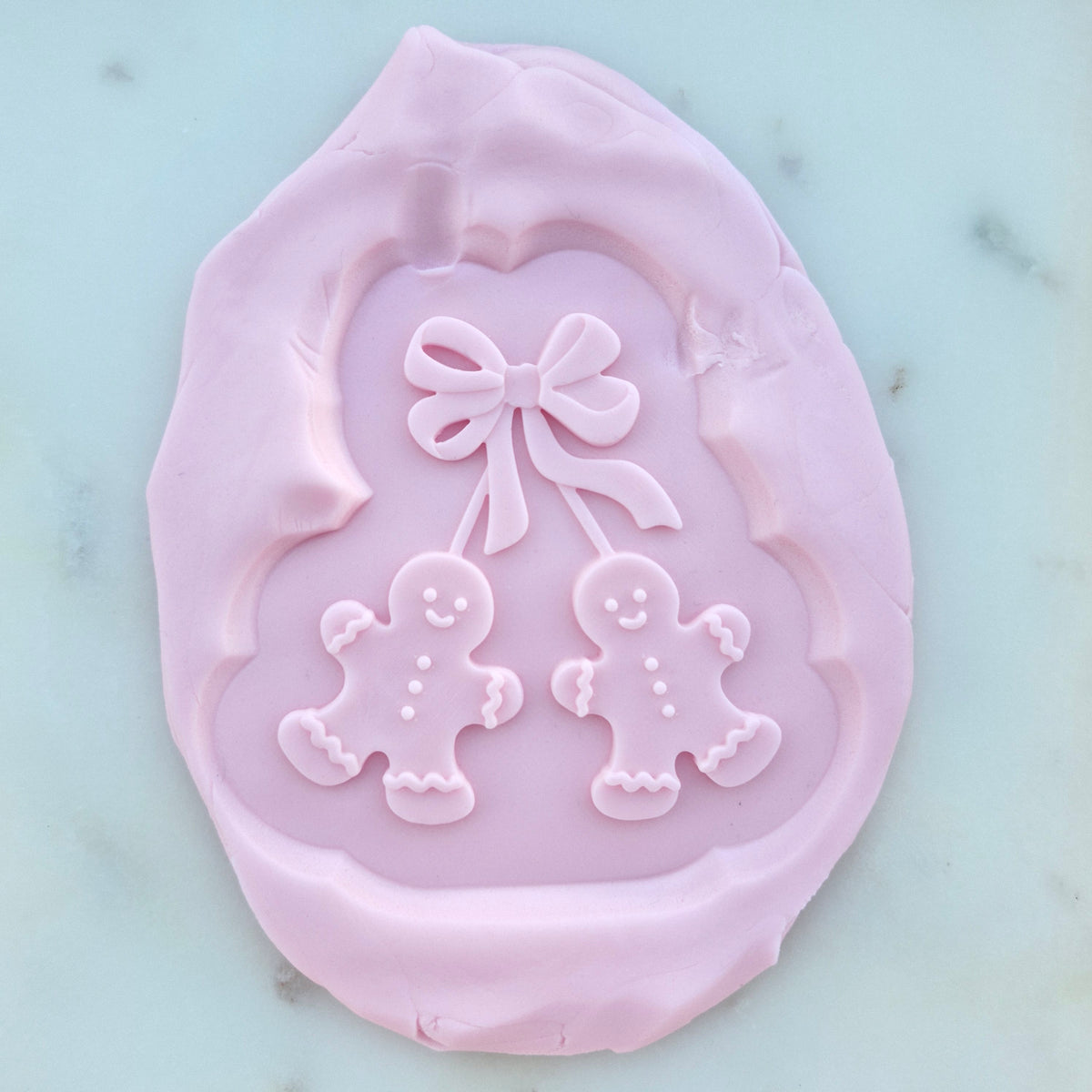 Gingerbread Cherries With Bow Cookie Cutter and Stamp zoomed in