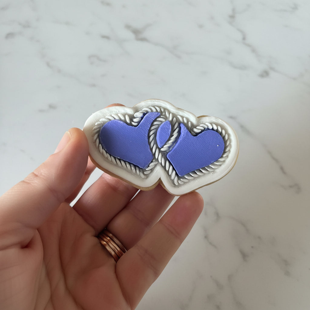 Intertwined Rope Hearts Cookie Cutter and Stamp