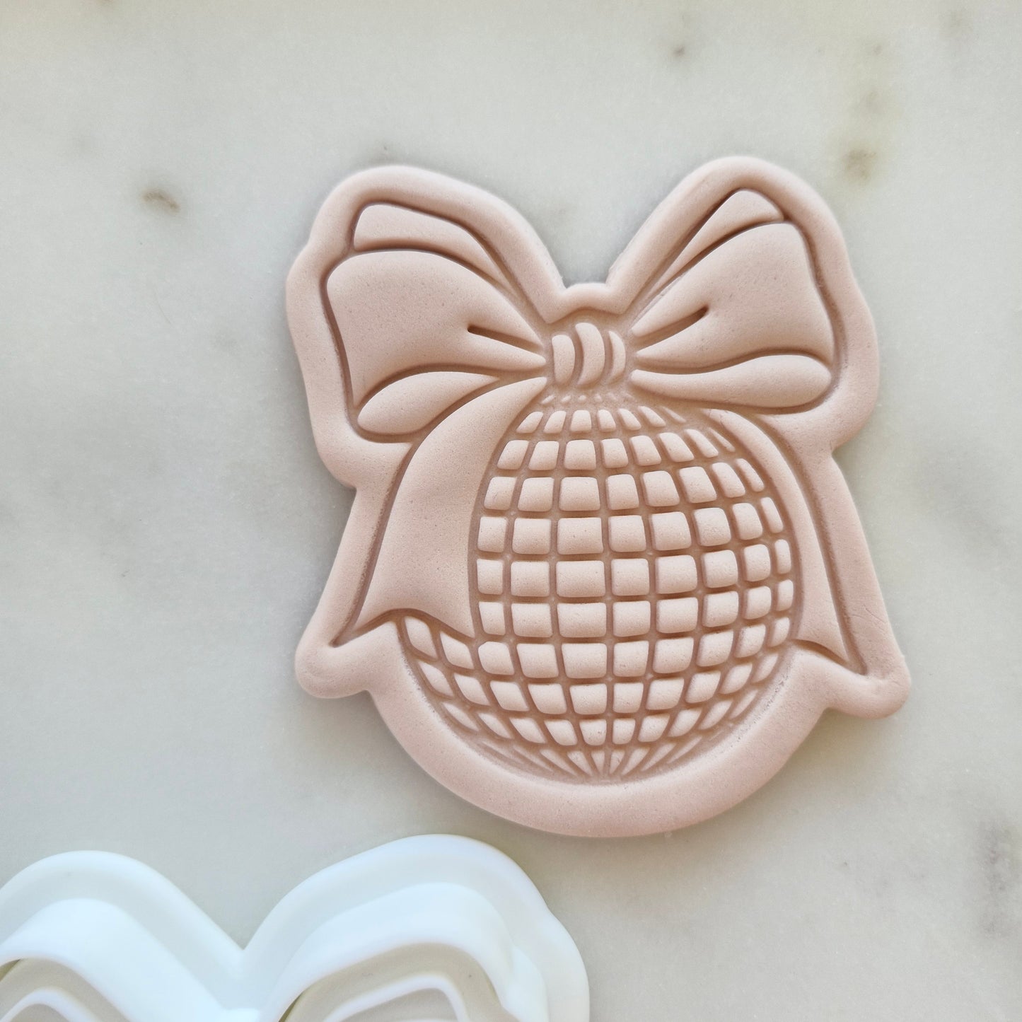 Coquette Cowgirl Set Cookie Cutter and Stamp disco ball with bow Coquette Disco Ball Cookie Cutter and Stamp