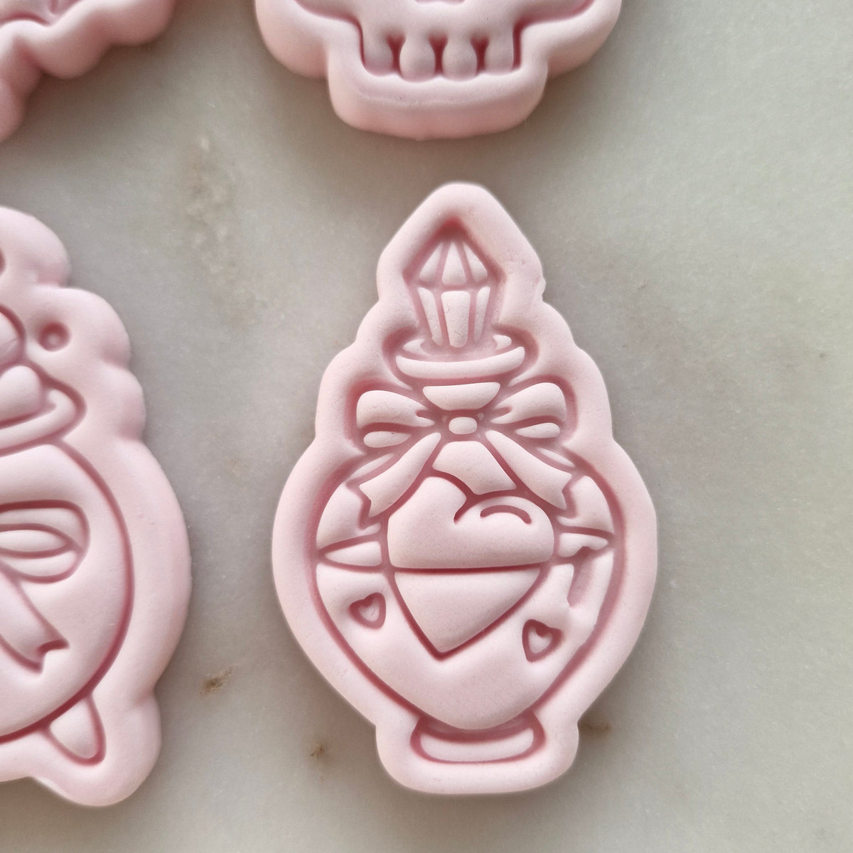 Coquette Halloween VS3 Cookie Cutter and Stamp love potion with bow