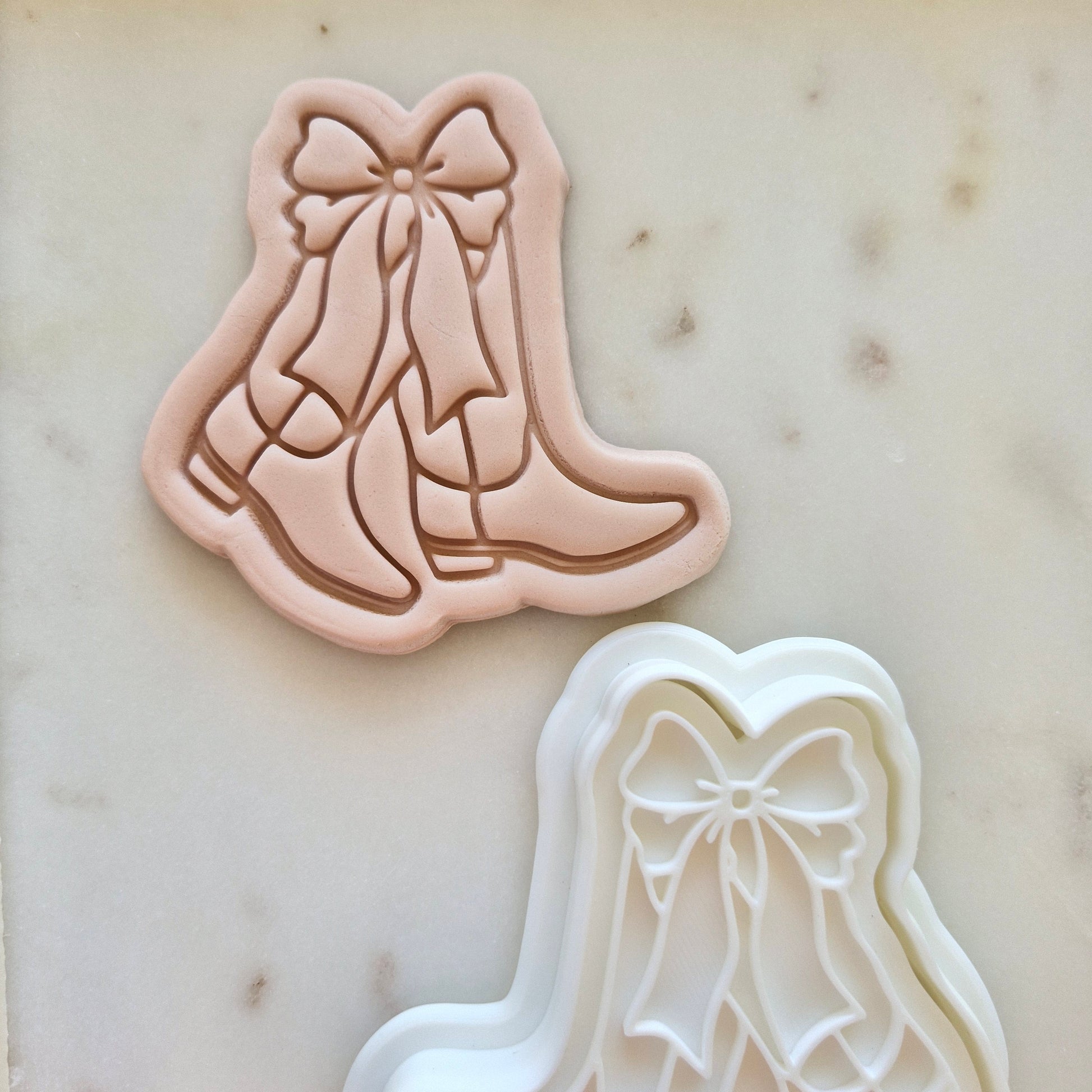 Coquette Cowgirl Boots Cookie Cutter and Stamp zoomed out