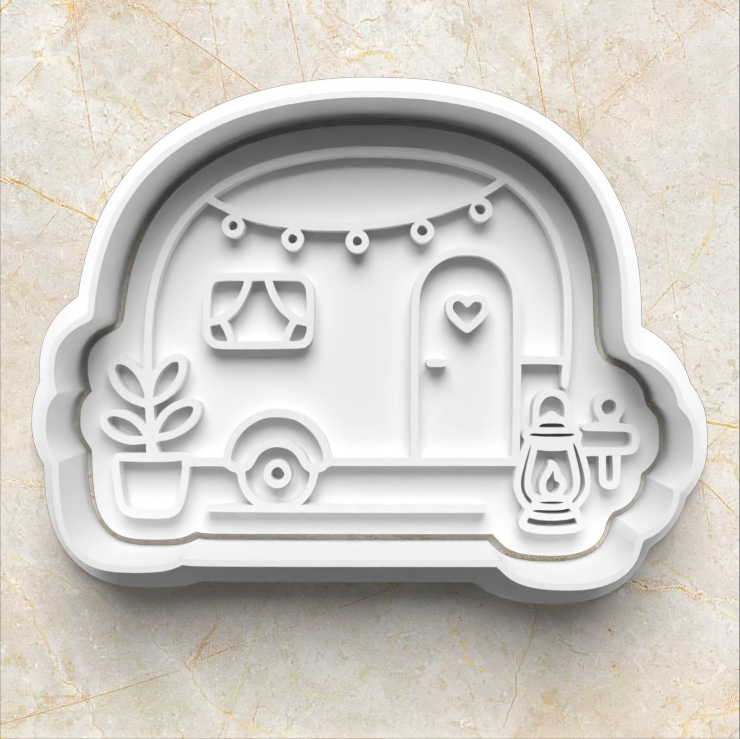 Cozy Camping Set Cookie Cutter and Stamp van