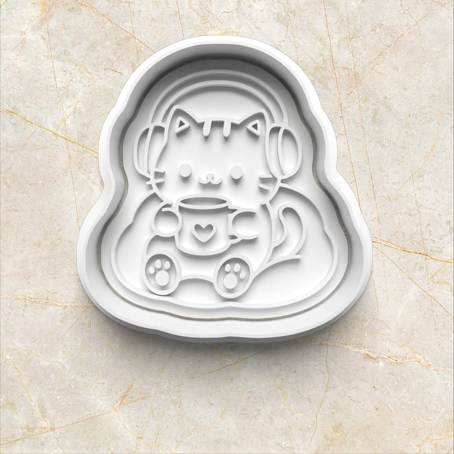 Cozy Gaming Set Cookie Cutter and Stamp cat