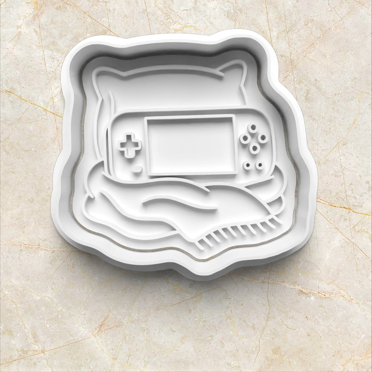 Cozy Gaming Set Cookie Cutter and Stamp gaming console