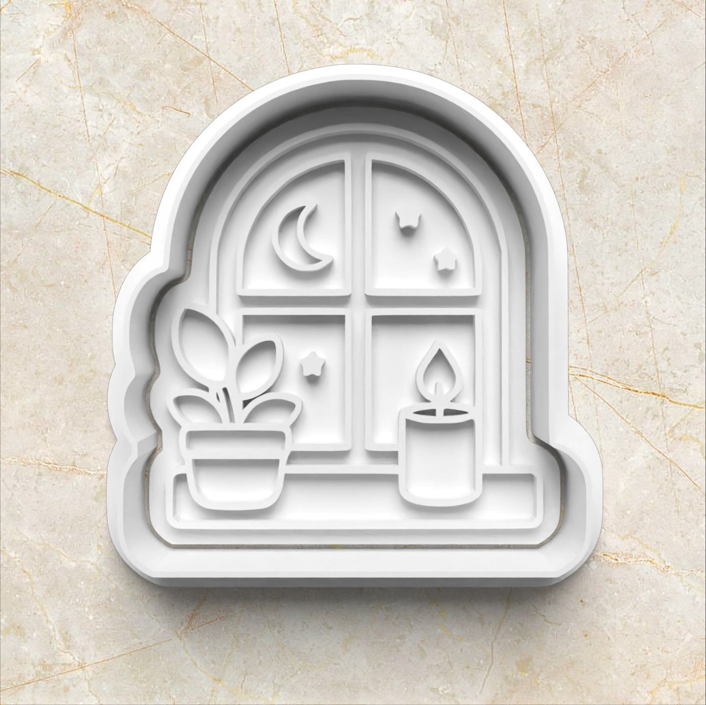 Cozy Reading Set Cookie Cutter and Stamp window