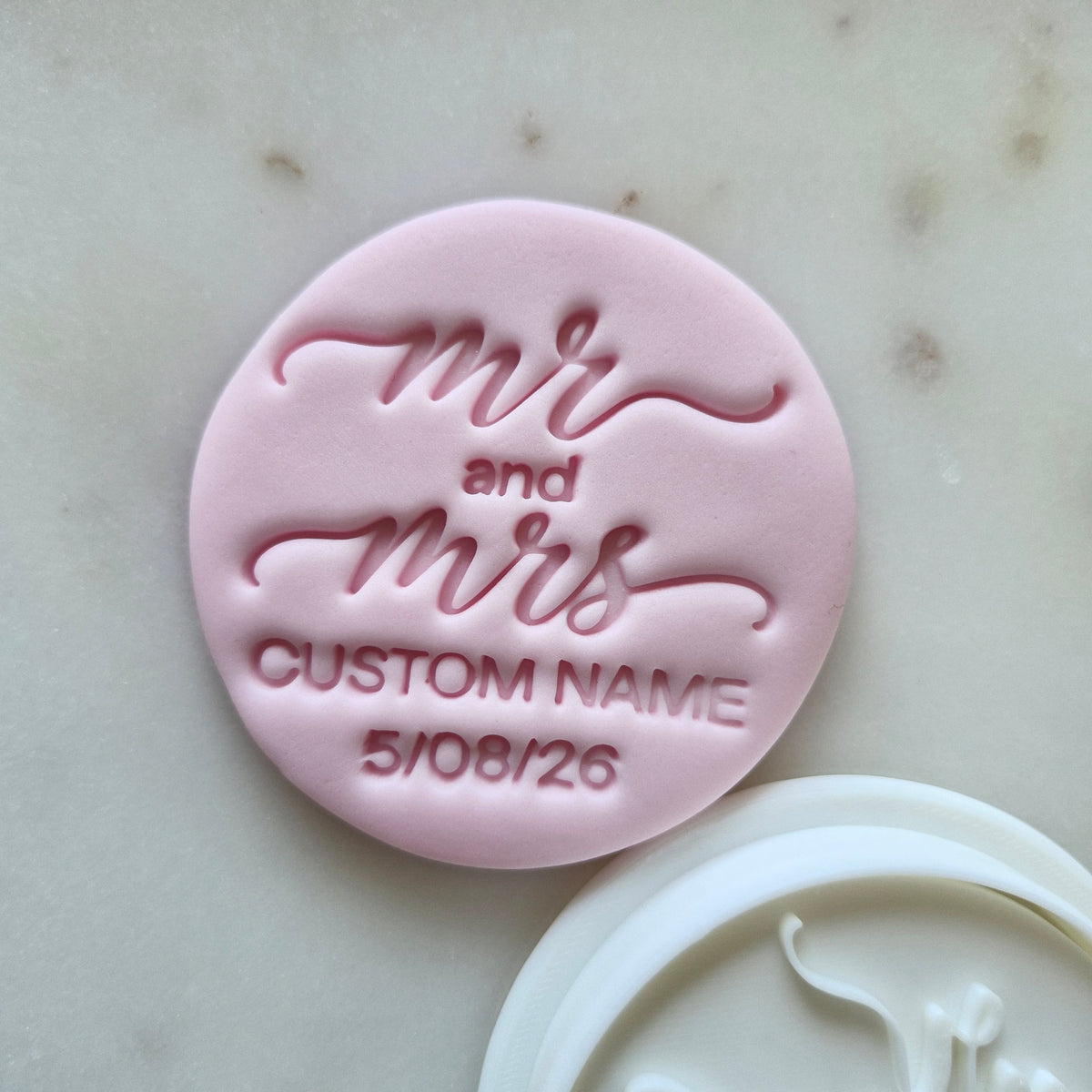Custom Mr and Mrs Name and Date Cookie Cutter and Stamp