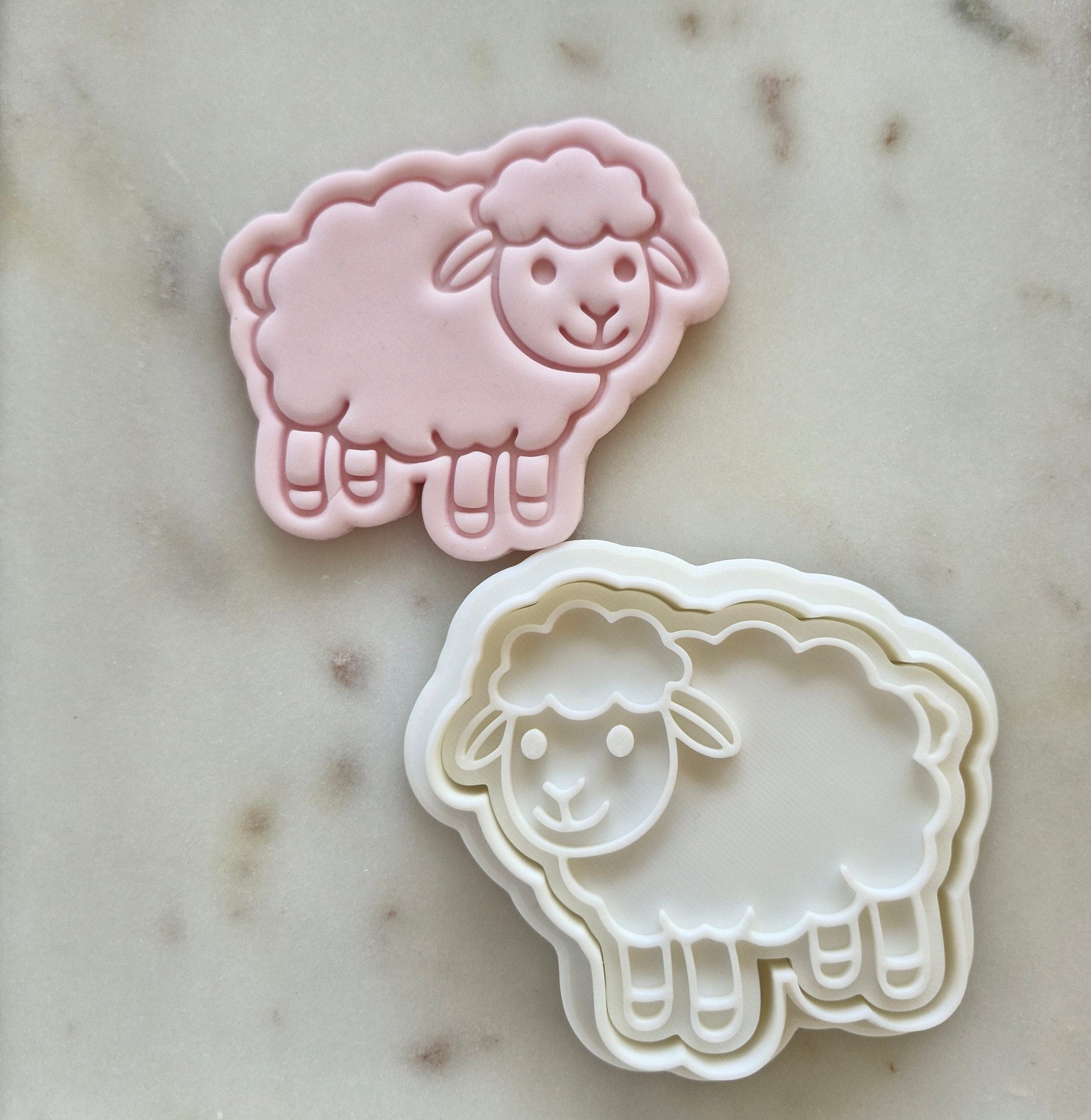 Standing Sheep Cookie Cutter and Stamp zoomed out