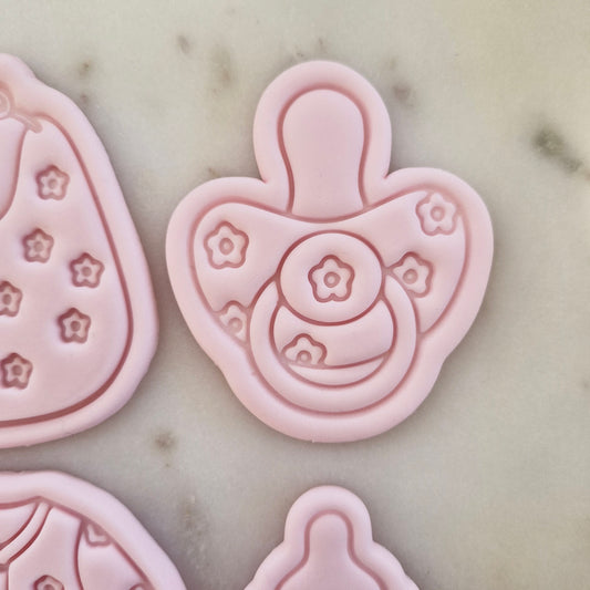 Daisy Baby Set Cookie Cutter and Stamp pacifer Daisy Baby Pacifier Cookie Cutter and Stamp