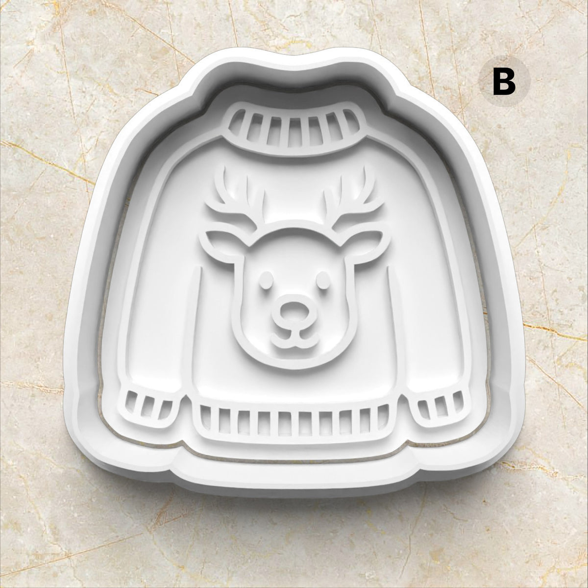 Christmas Ugly Sweater Set Cookie Cutter and Stamp reindeer