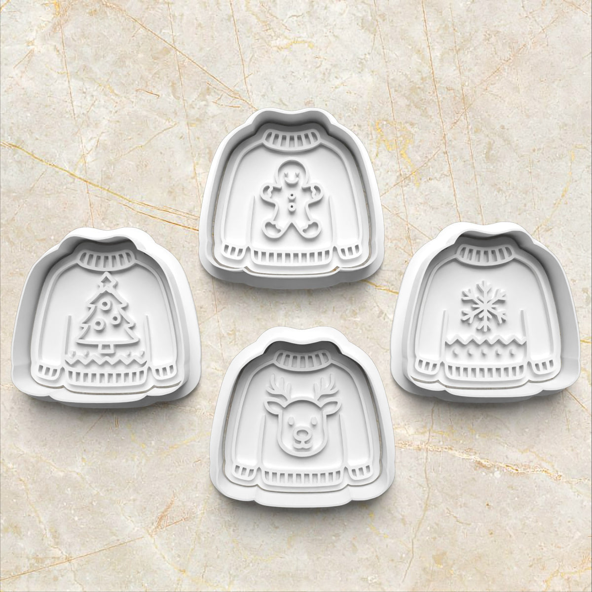 Christmas Ugly Sweater Set Cookie Cutter and Stamp set