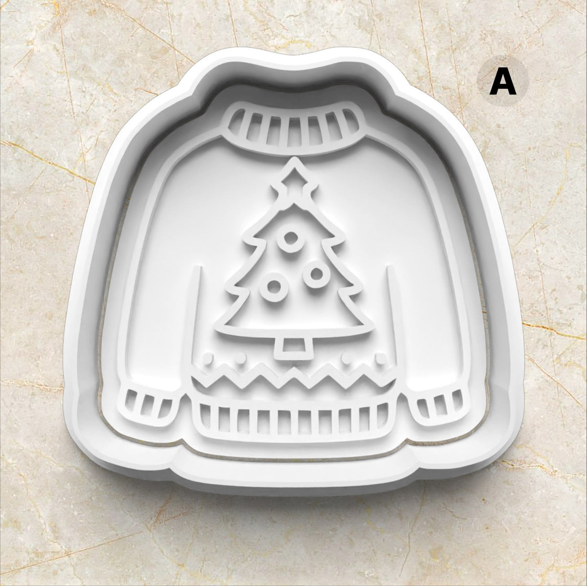 Christmas Ugly Sweater Set Cookie Cutter and Stamp tree