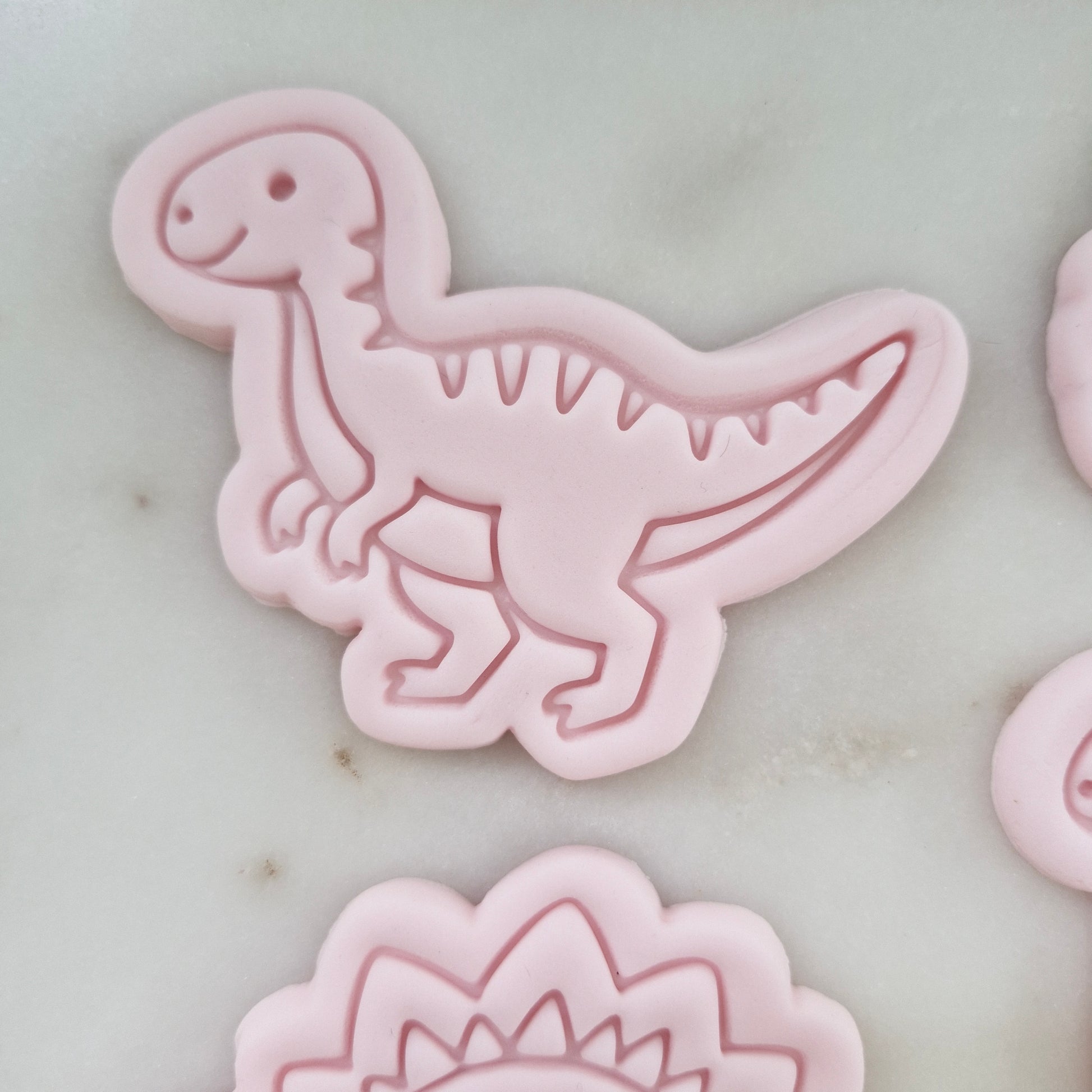 Dinosaur T-Rex Cookie Cutter and Stamp zoomed in Dinosaur Set Cookie Cutter and Stamp