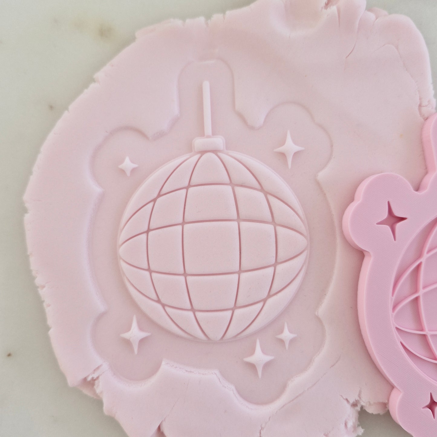 Disco Ball with Stars Cookie Cutter and Stamp