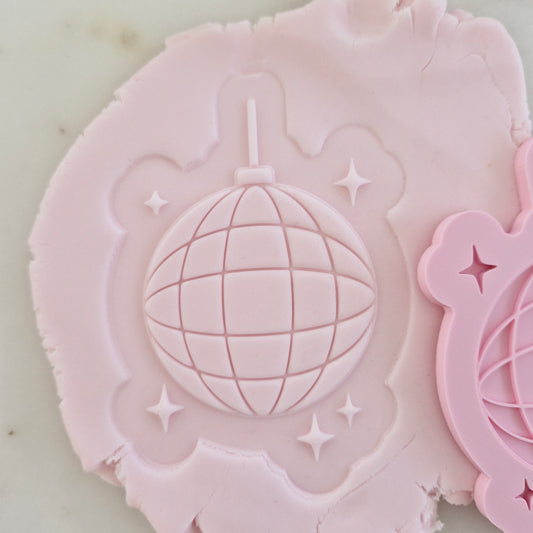 Disco Ball with Stars Cookie Cutter and Stamp