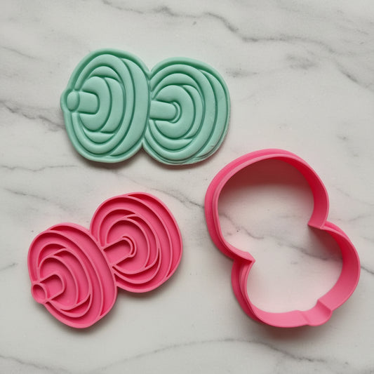 Dumbbell Cookie Cutter and Stamp