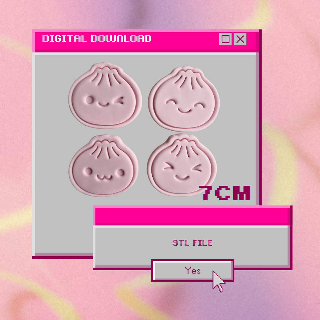 Dumpling Faces Set STL File DIGITAL DOWNLOAD ONLY set
