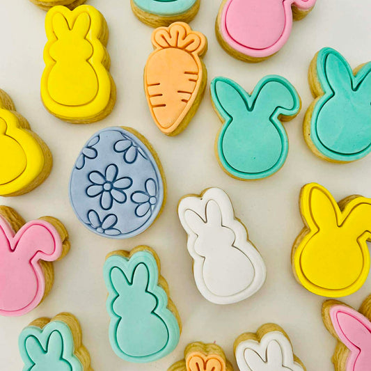 Mini Easter Set Cookie Cutter and Stamp on white background