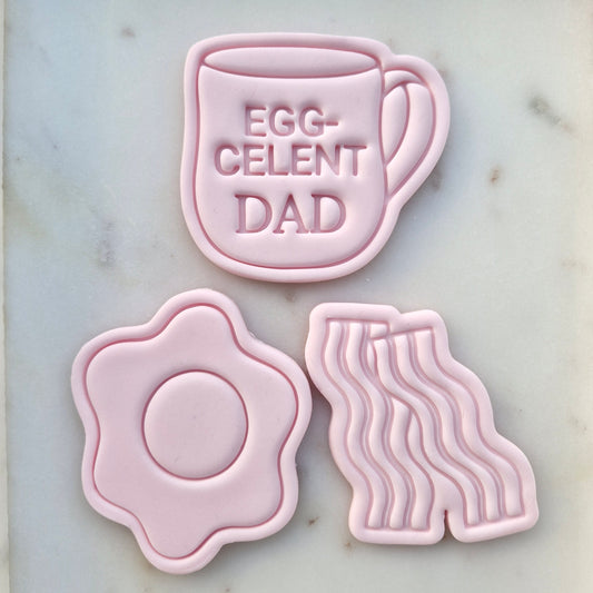 Father's Day Egg-celent Dad Set Cookie Cutter and Stamp set of 3