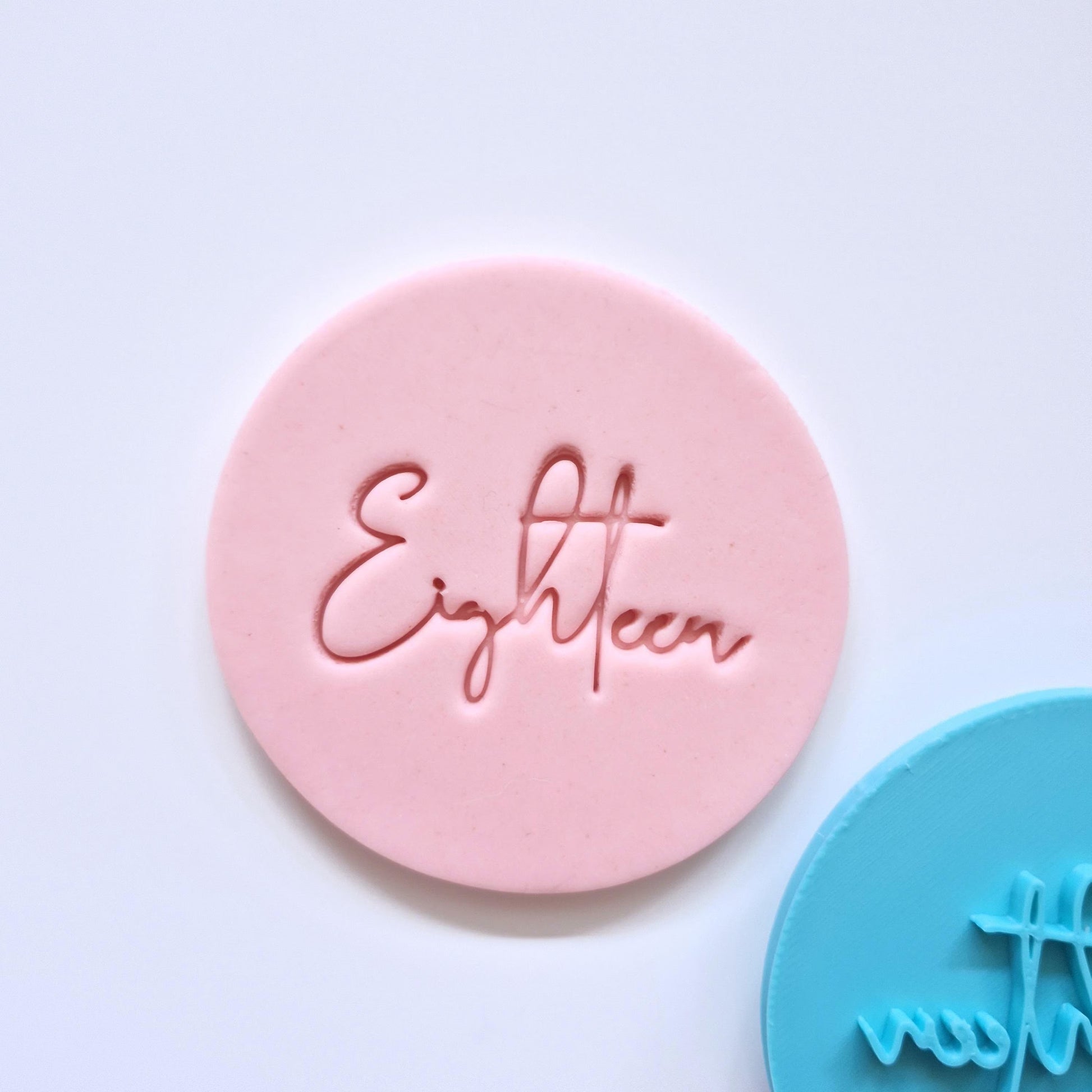 Eighteen 18th Birthday Cookie Cutter and Stamp zoomed in 