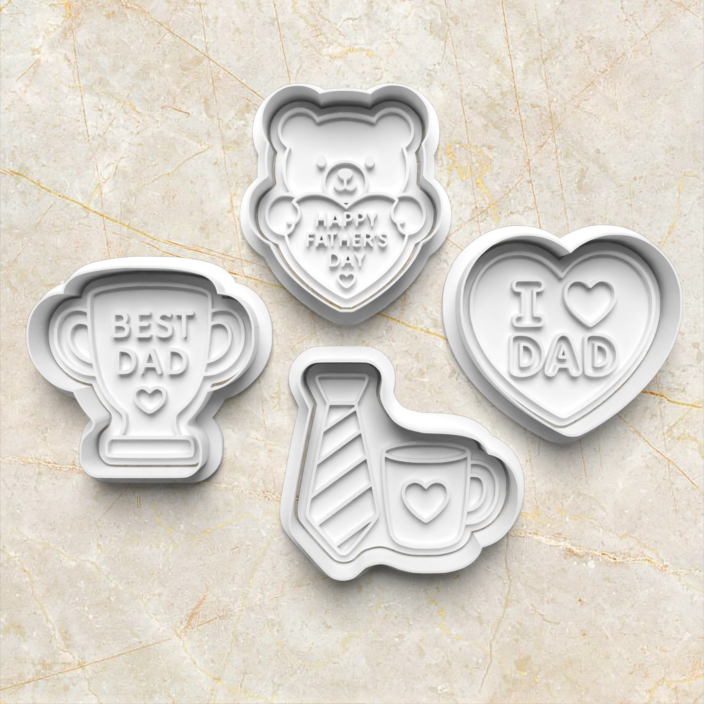 Father's Day Set Cookie Cutter and Stamp set