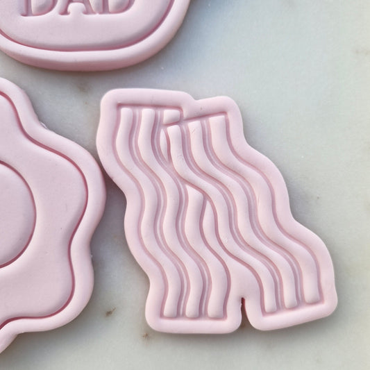 Father's Day Egg-celent Dad Set Cookie Cutter and Stamp bacon