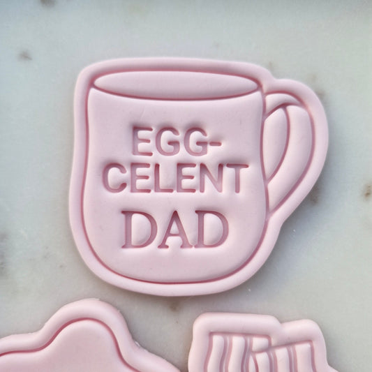 Father's Day Egg-celent Dad Set Cookie Cutter and Stamp mug Egg-celent Dad Mug Cookie Cutter and Stamp