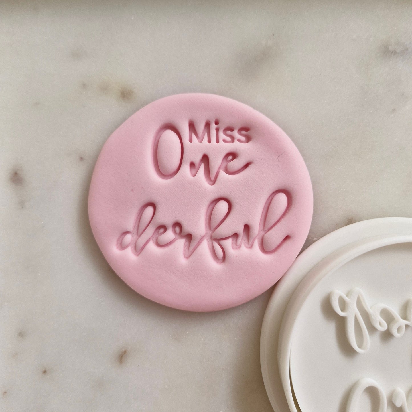 Miss One-derful Cookie Cutter and Stamp zoomed in