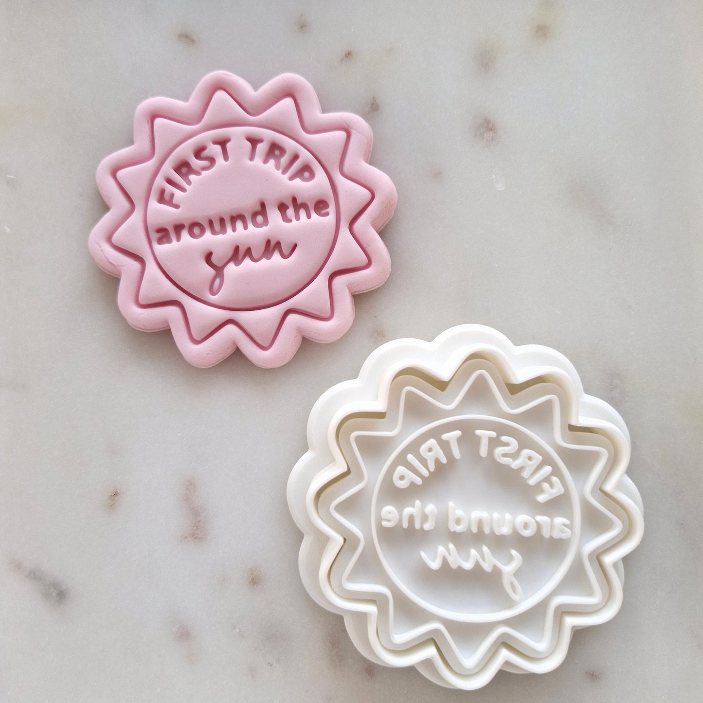 First Trip Around the Sun Cookie Cutter and Stamp zoomed out