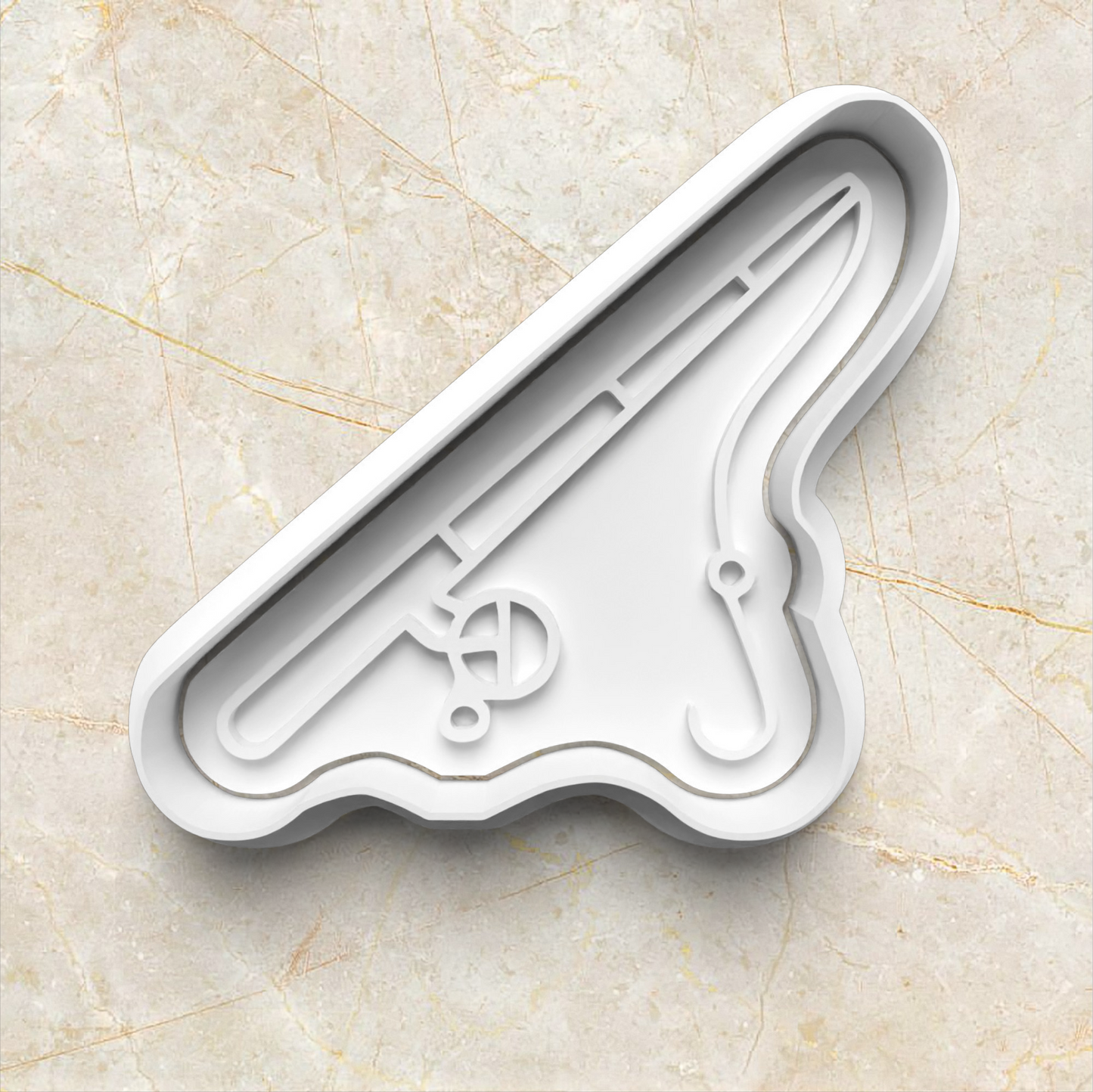 Fishing Cookie Cutter and Stamp fishing rod