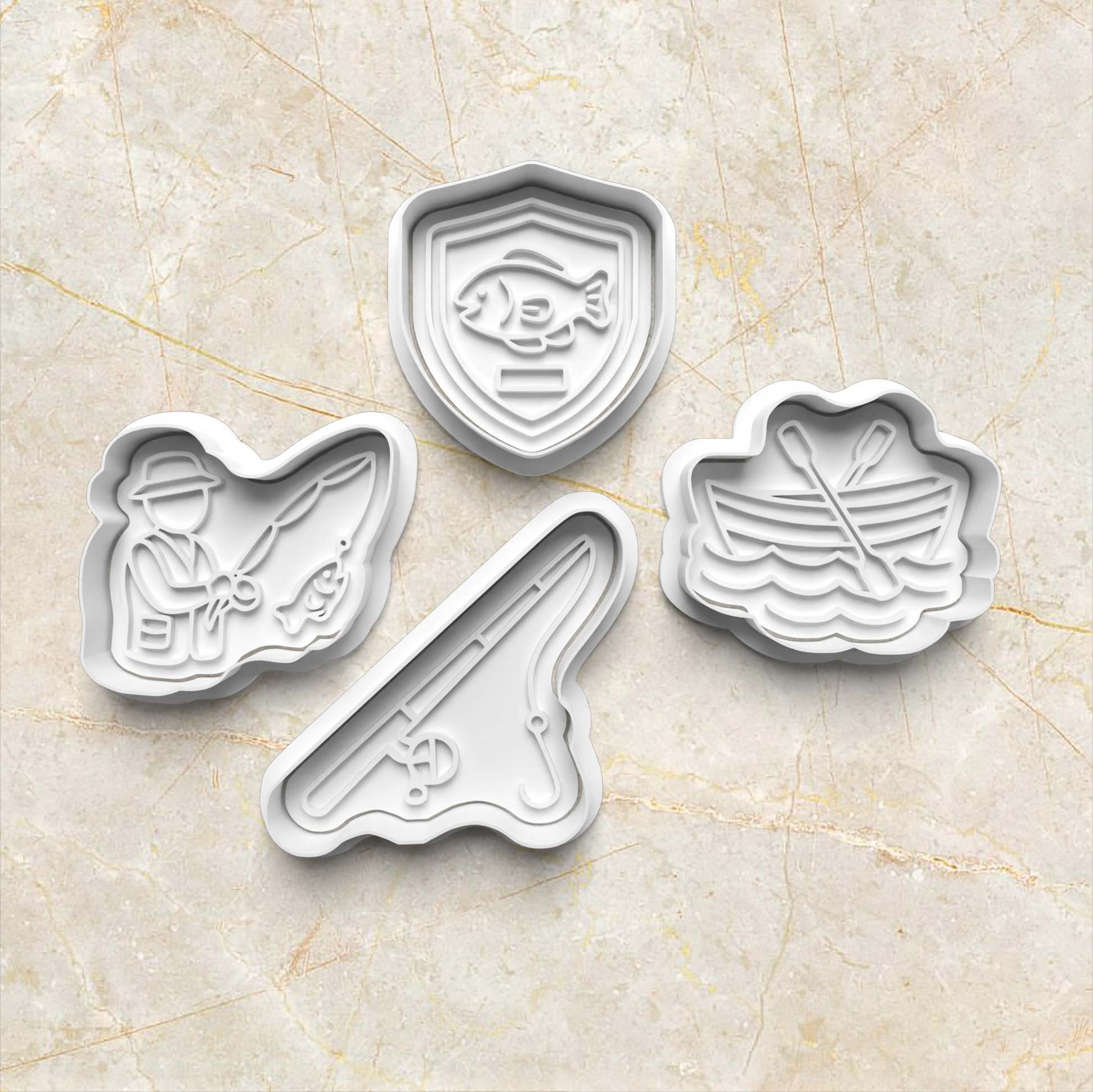 Fishing Cookie Cutter and Stamp set
