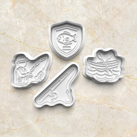 Fishing Cookie Cutter and Stamp set