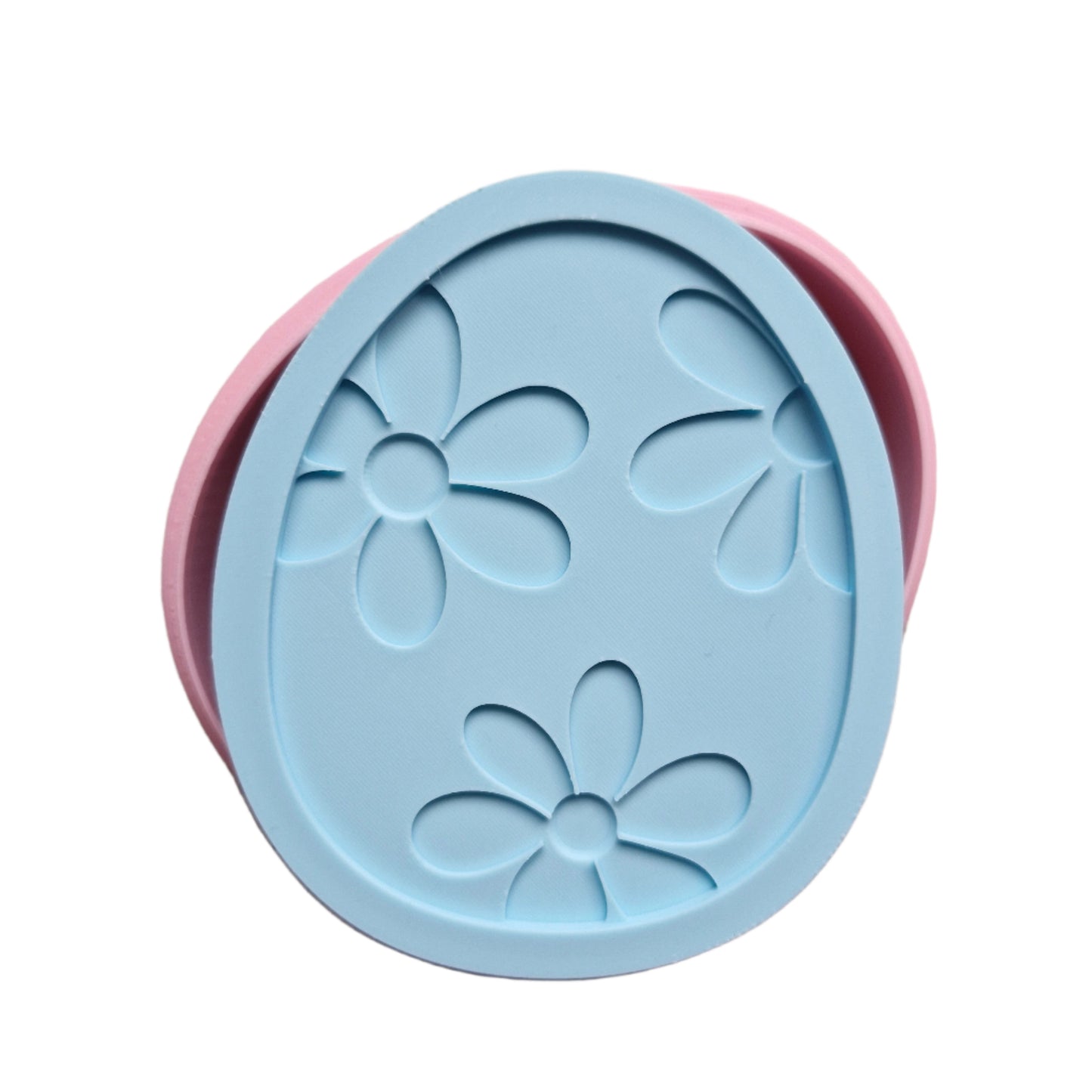 cookie cutter with floral egg deboss stamp on what background Easter Floral Egg Cookie Cutter and Deboss Stamp