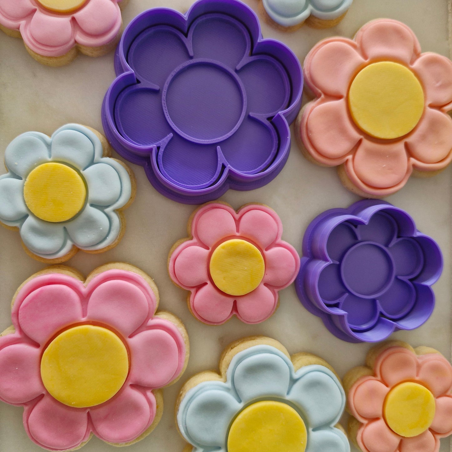 Groovy Daisy Cookie Cutter and Stamp small and large daisy flowers