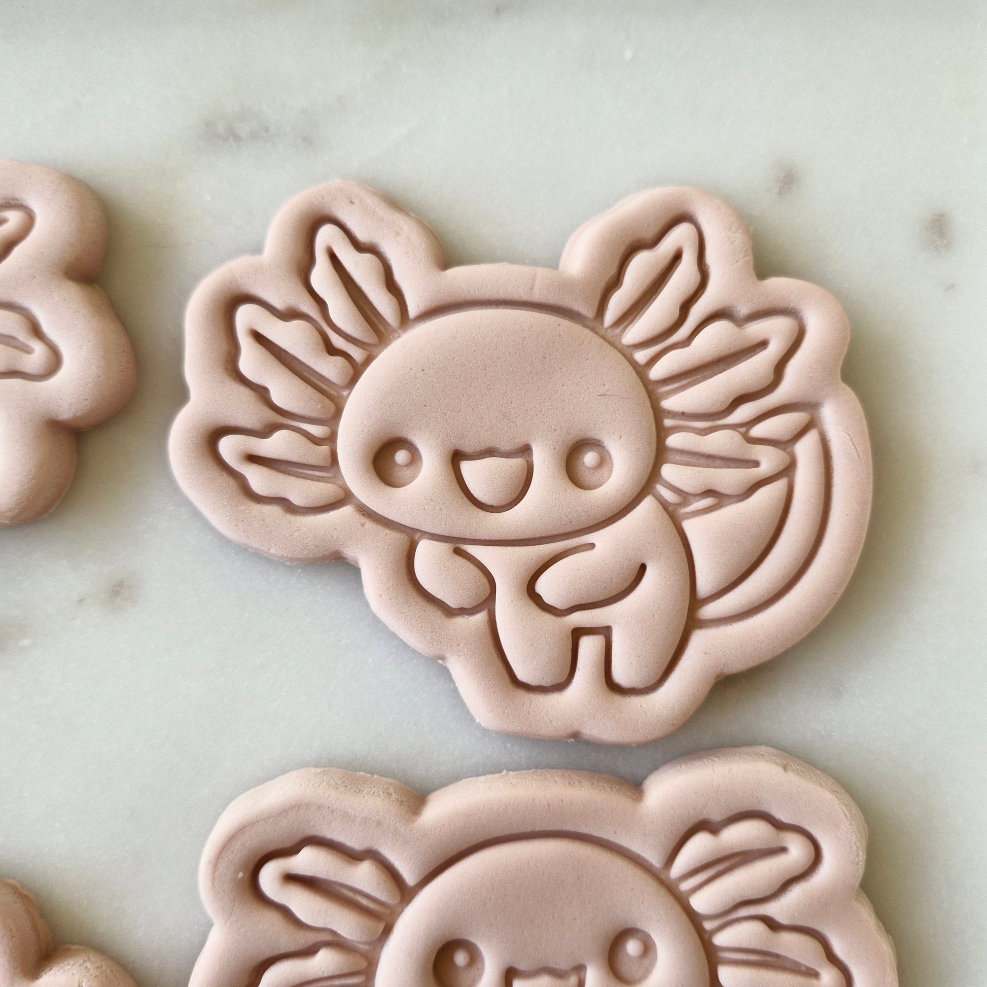 Axolotl Set Cookie Cutter and Stamp happy Happy Axolotl Cookie Cutter and Stamp