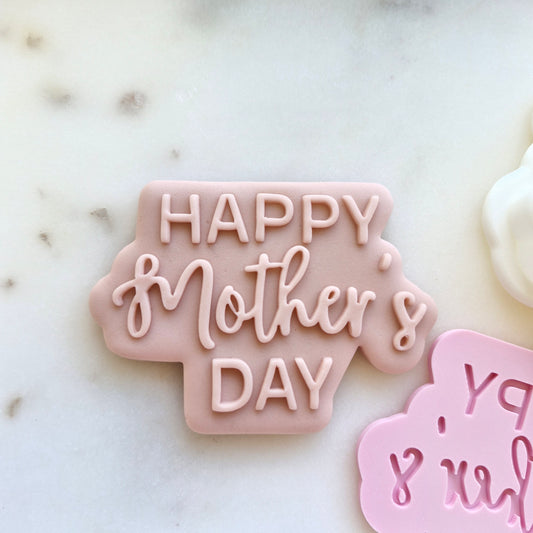 Happy Mother's Day Cookie Cutter and Deboss Stamp
