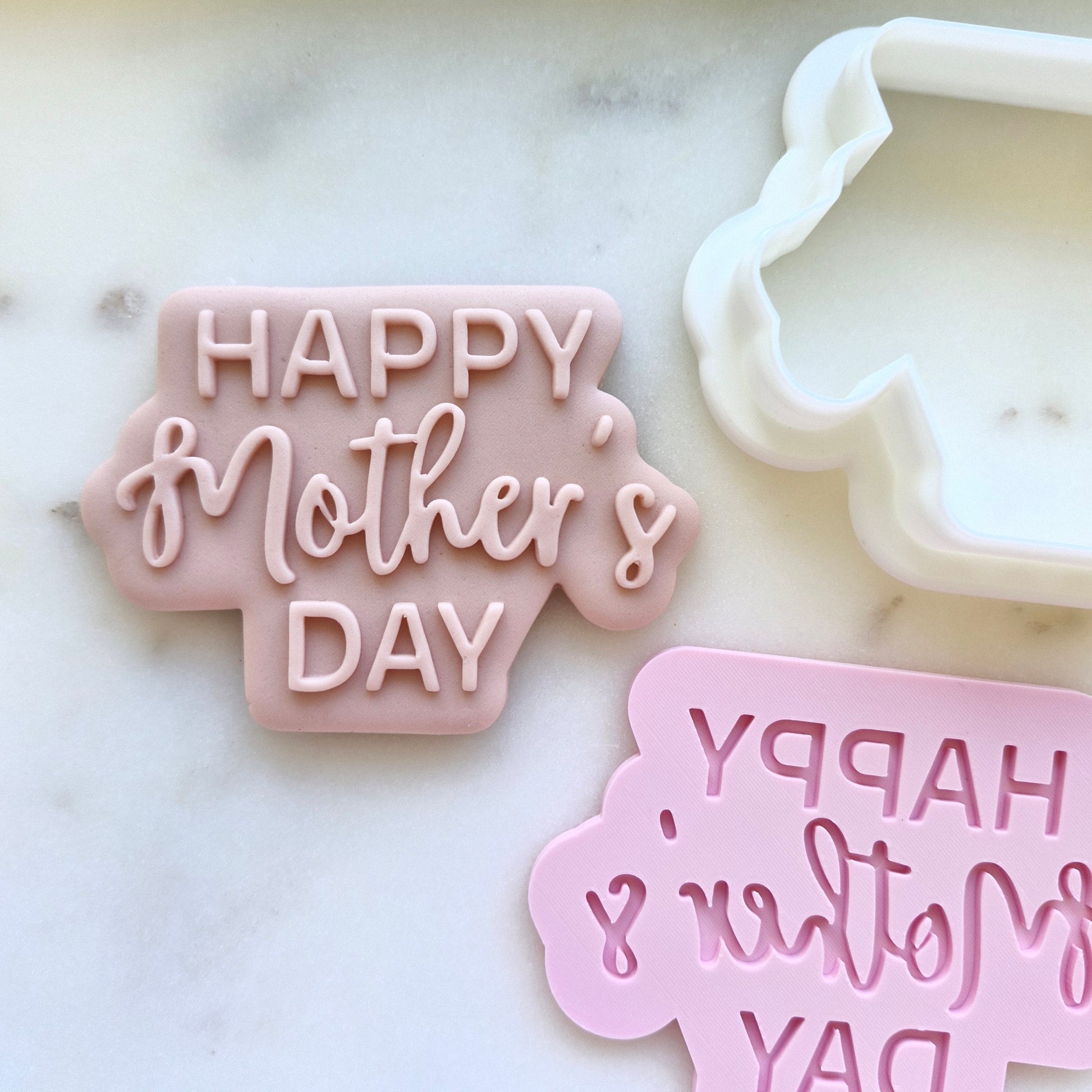 Happy Mother's Day Cookie Cutter and Deboss Stamp