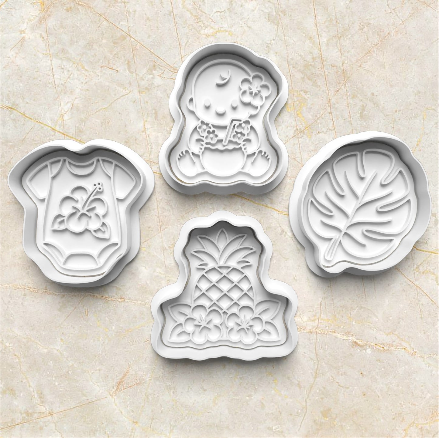 Hawaiian Baby Set Cookie Cutter and Stamp set