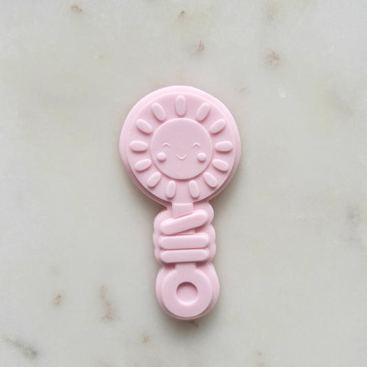 Blushing Sun Baby Rattle Cookie Cutter and Stamp zoomed in