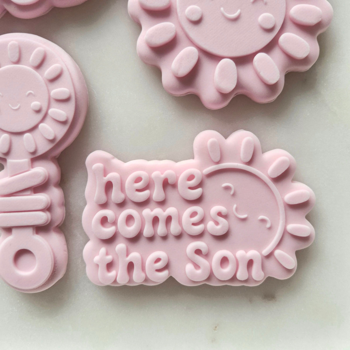 Here Comes The Son Set VS3 Cookie Cutter and Stamp zoomed in