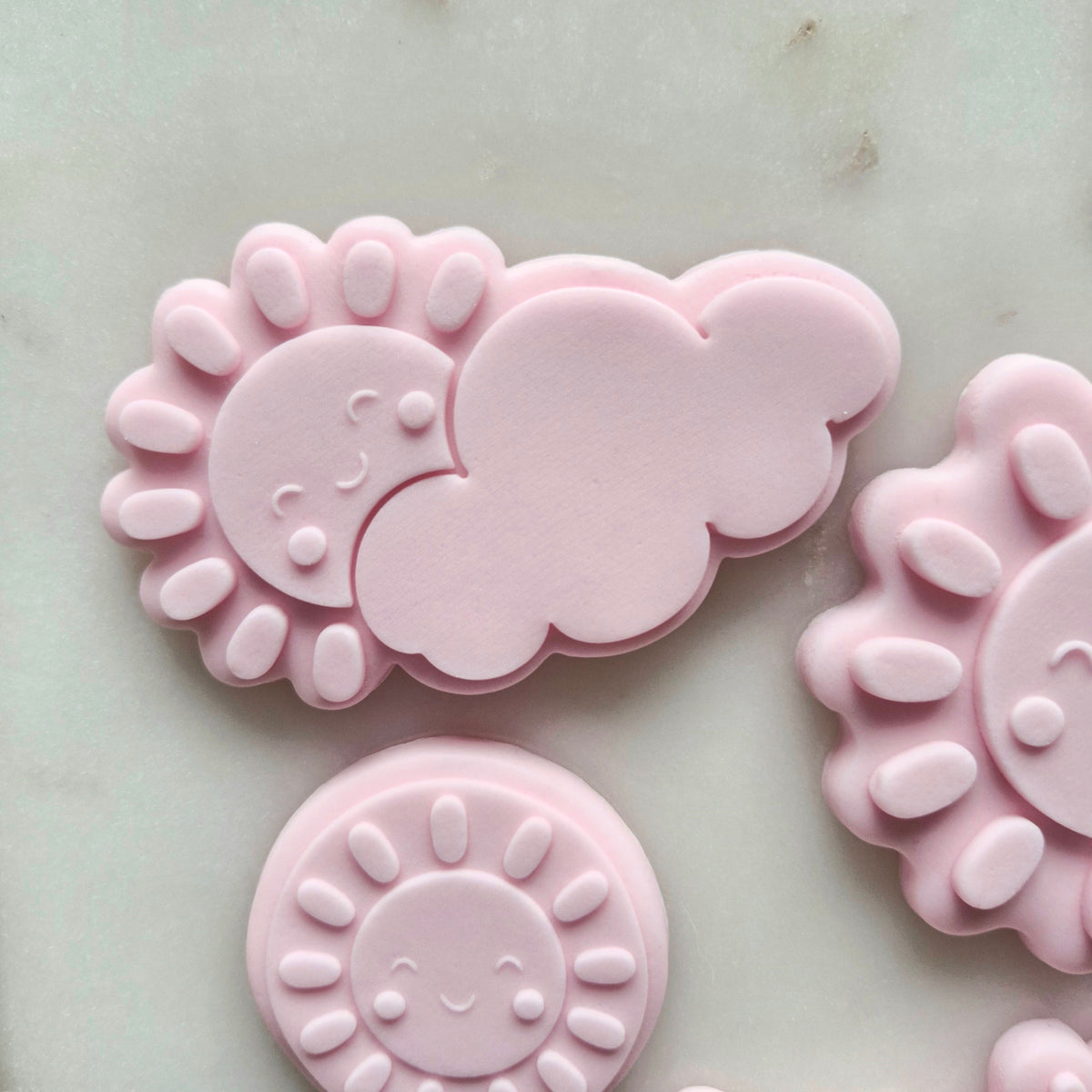 Here Comes The Son Set VS3 Cookie Cutter and Stamp squinty sun behind cloud