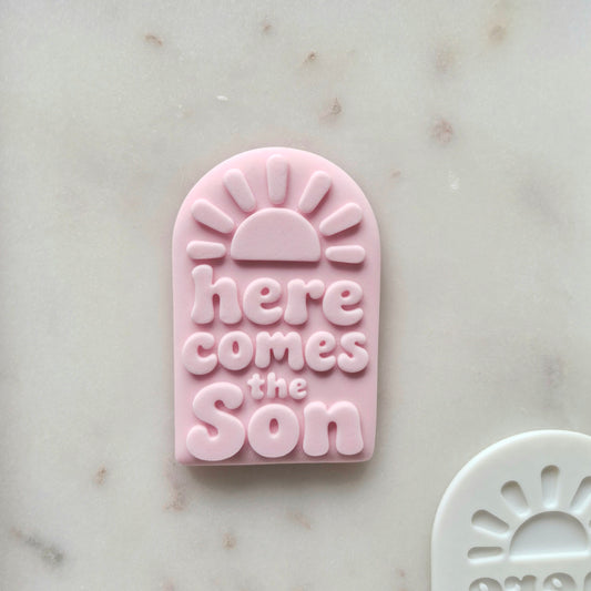 Here Comes the Son Arch Cookie Cutter and Deboss Stamp zoomed in
