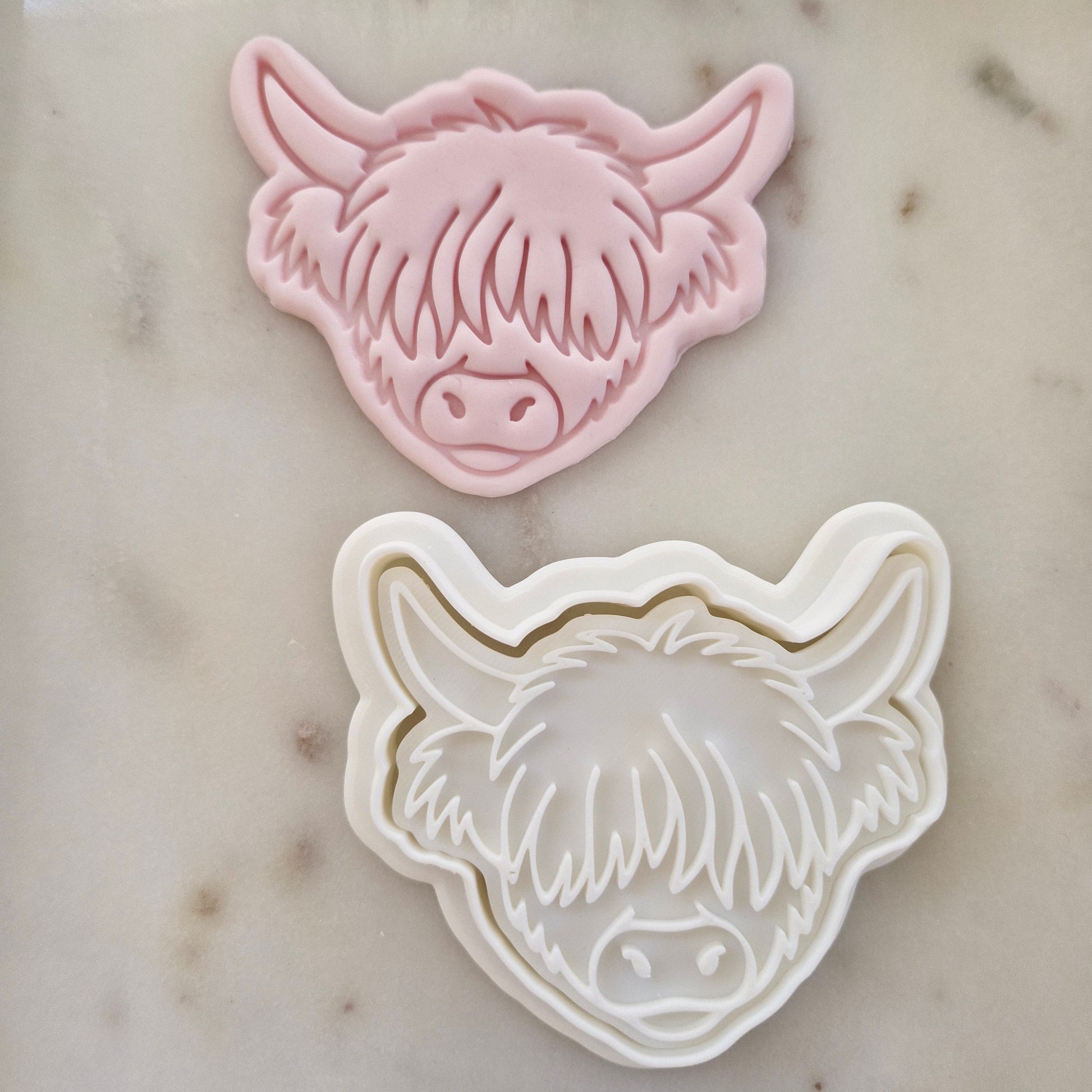 Highland Cow Head Cookie Cutter and Stamp zoomed out