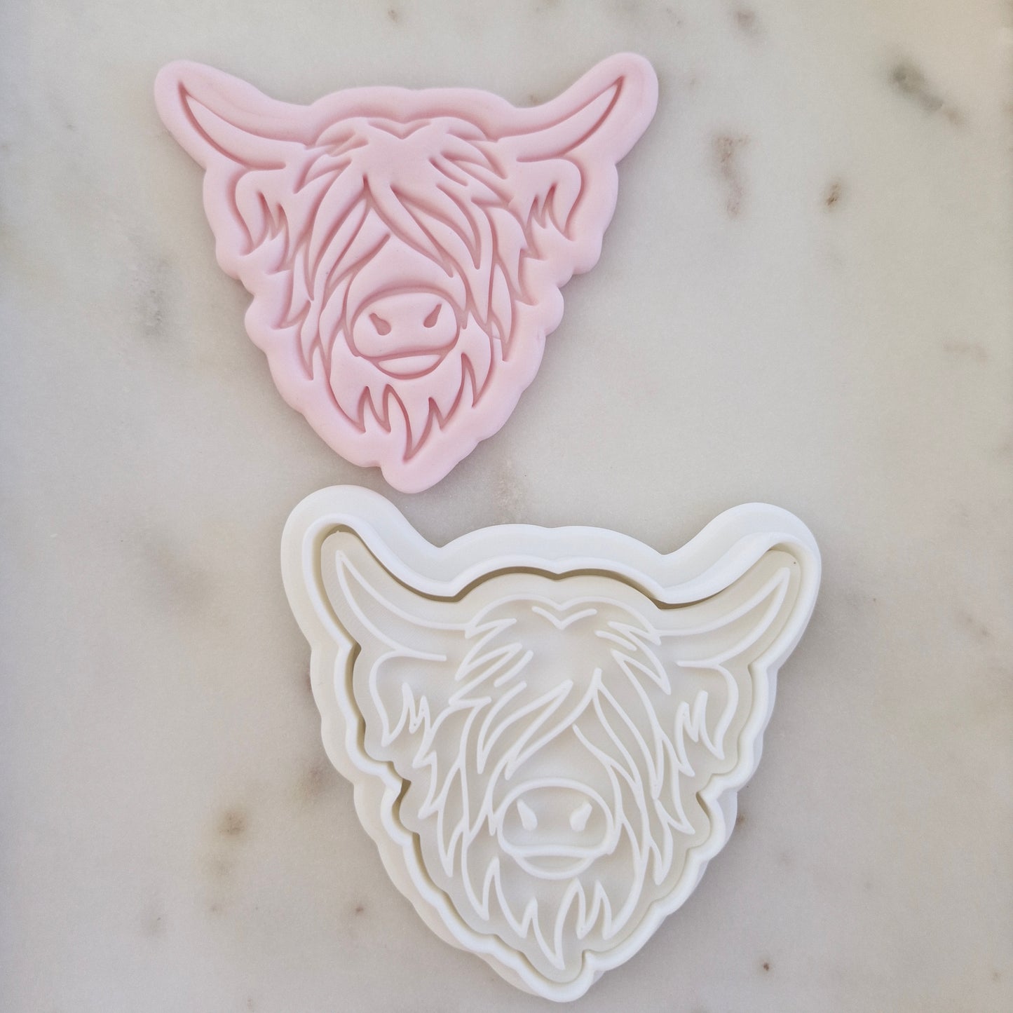 Highland Cow Head Cookie Cutter and Stamp zoomed out