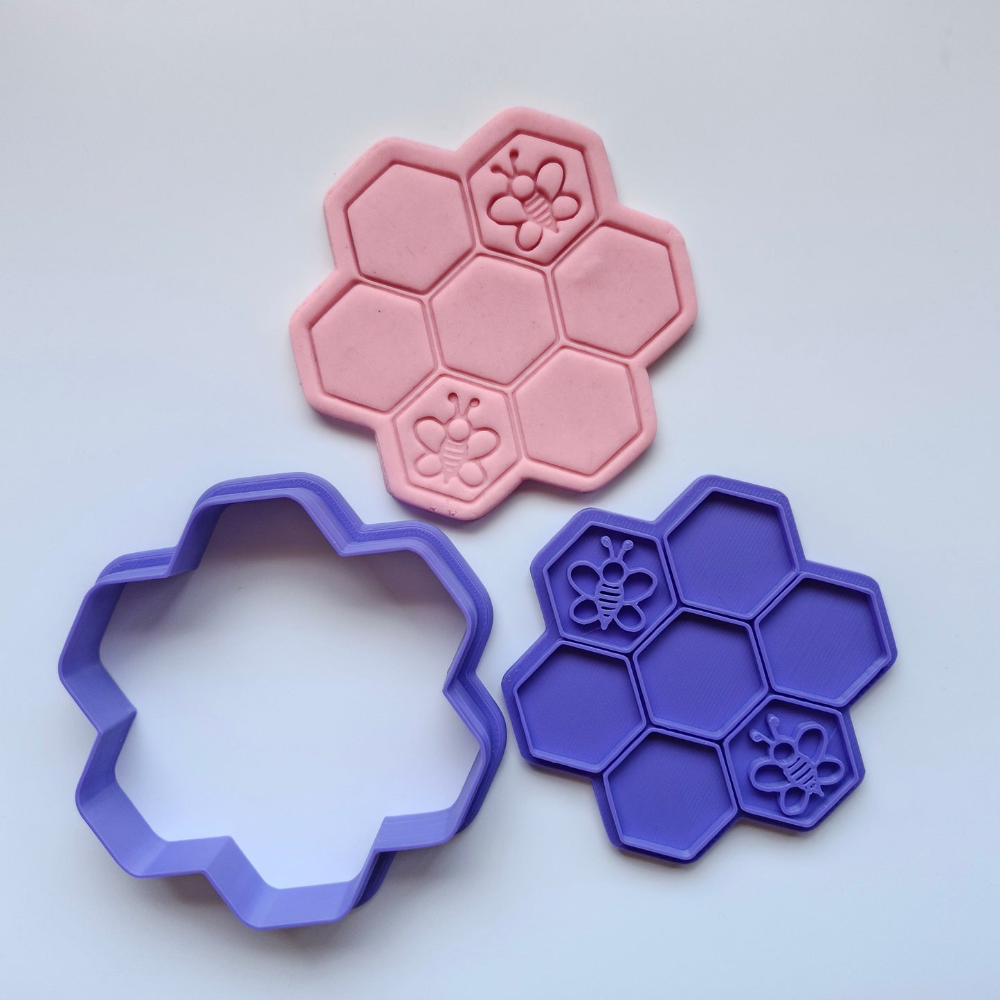 Honeycomb Cookie Cutter and Stamp zoomed in