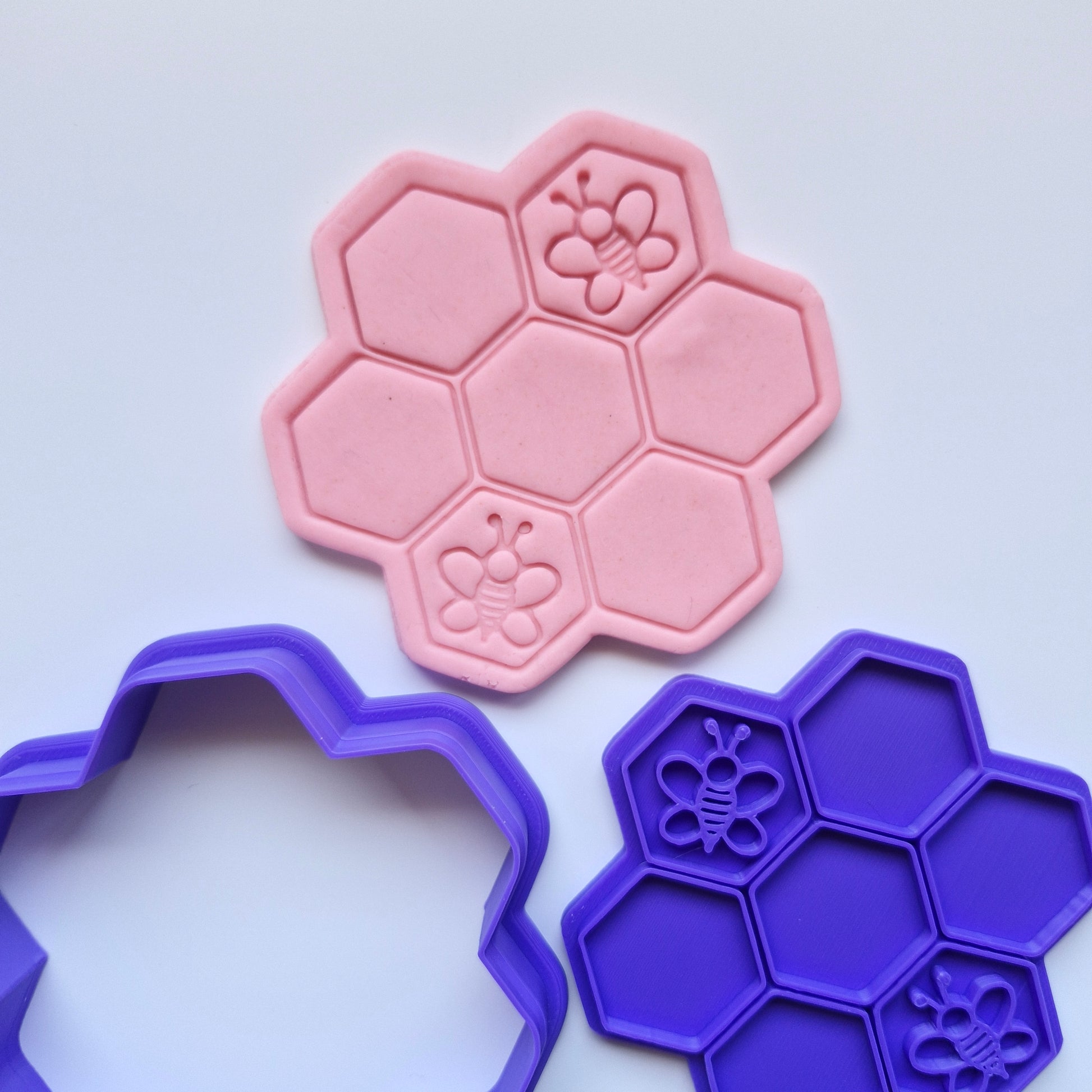 Honeycomb Cookie Cutter and Stamp zoomed out