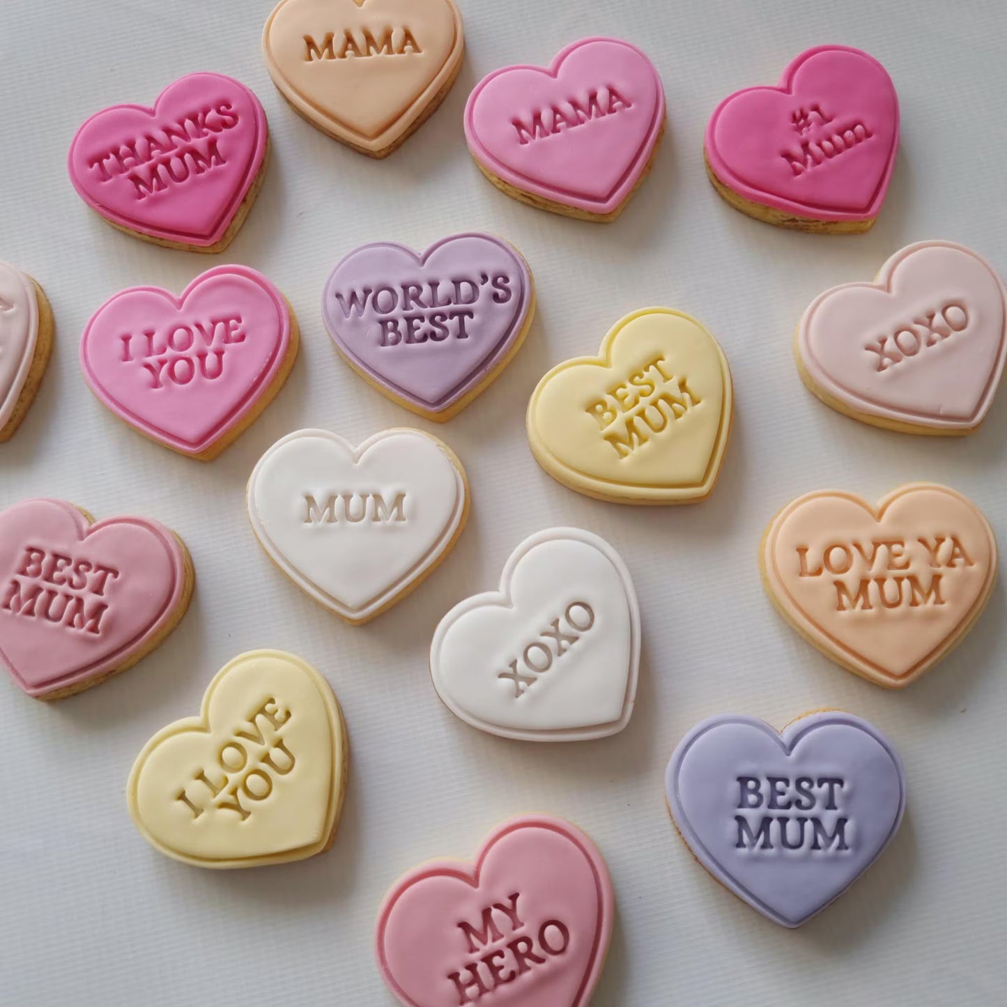 Mother's Day Candy Hearts Cookie Cutter and Stamp