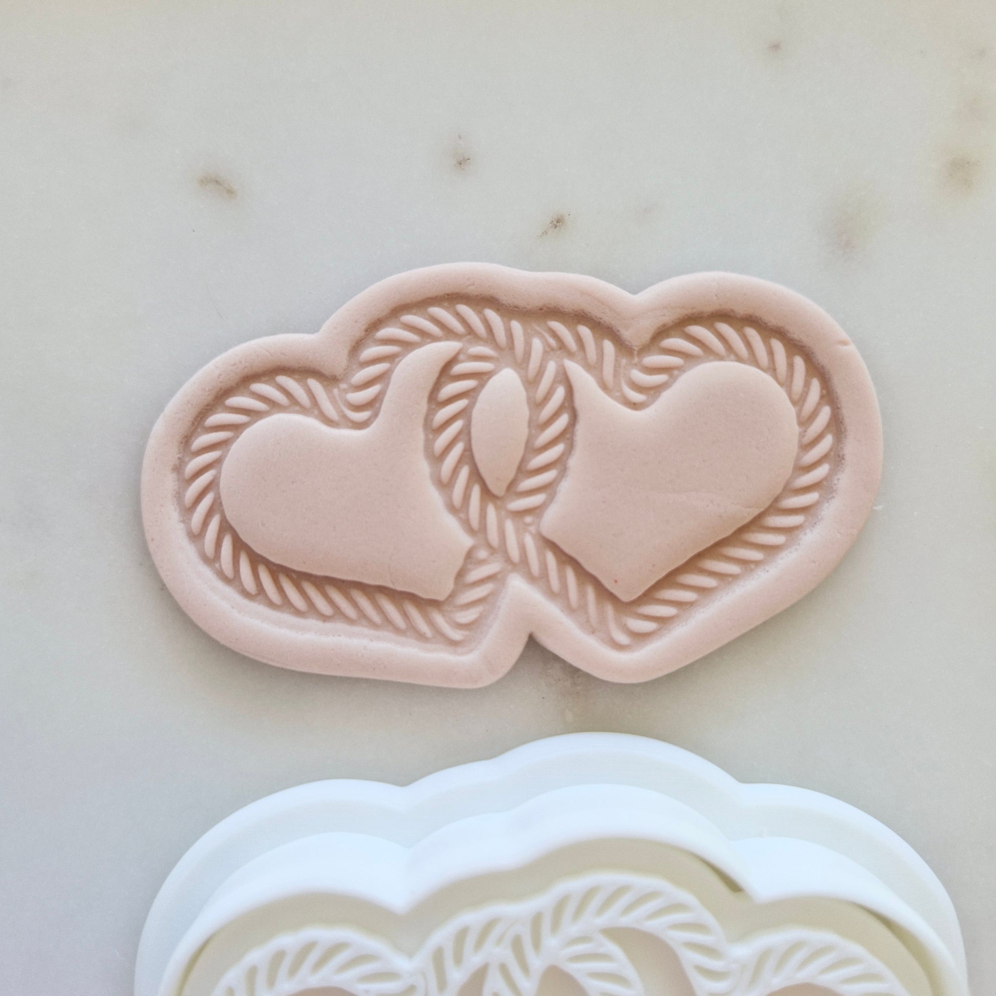 Coquette Cowgirl Set Cookie Cutter and Stamp intertwined heart ropes Intertwined Rope Hearts Cookie Cutter and Stamp