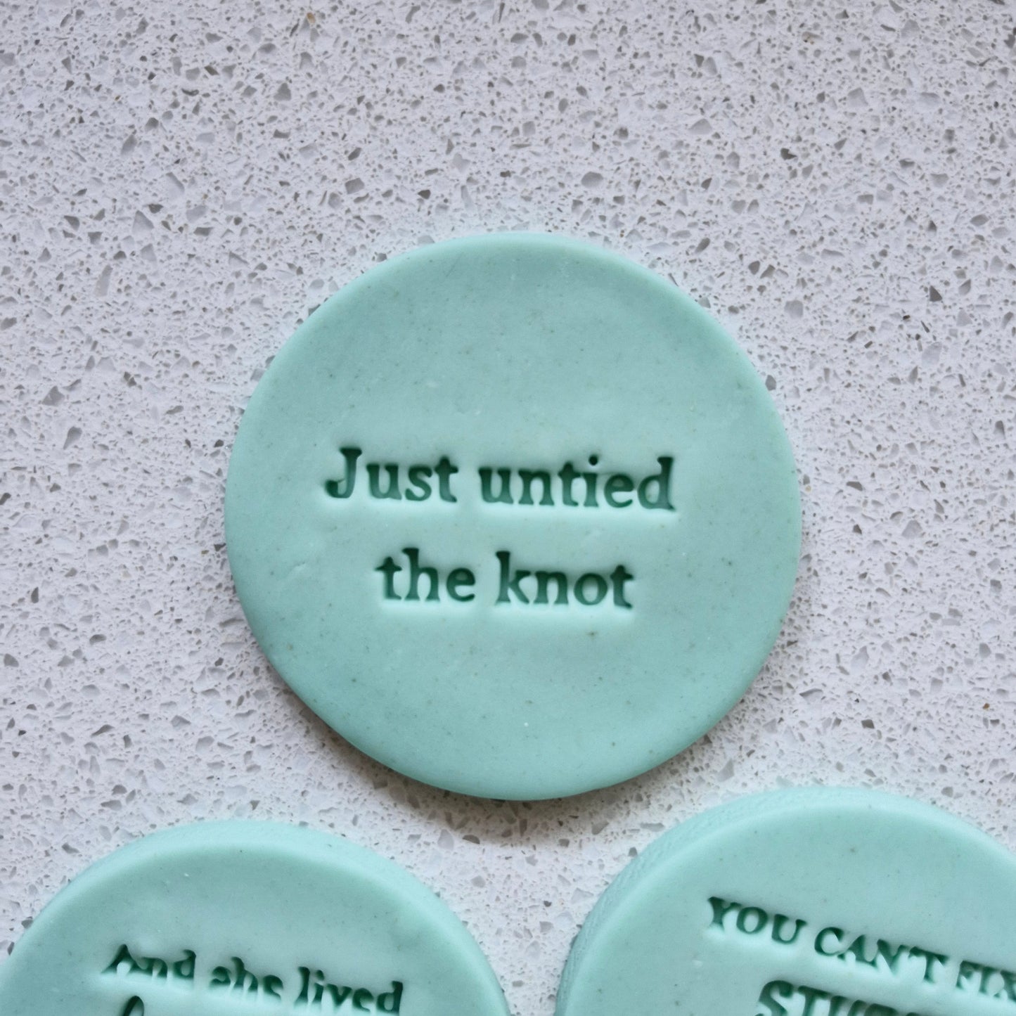 Divorce Quotes Cookie Cutter and Emboss Stamp - Baking Tool, just untied the knot